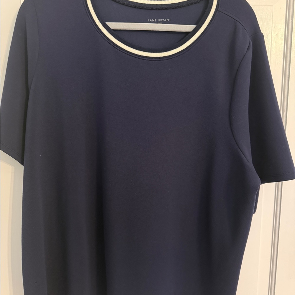 Lane Bryant Dark Blue Short Sleeve Top